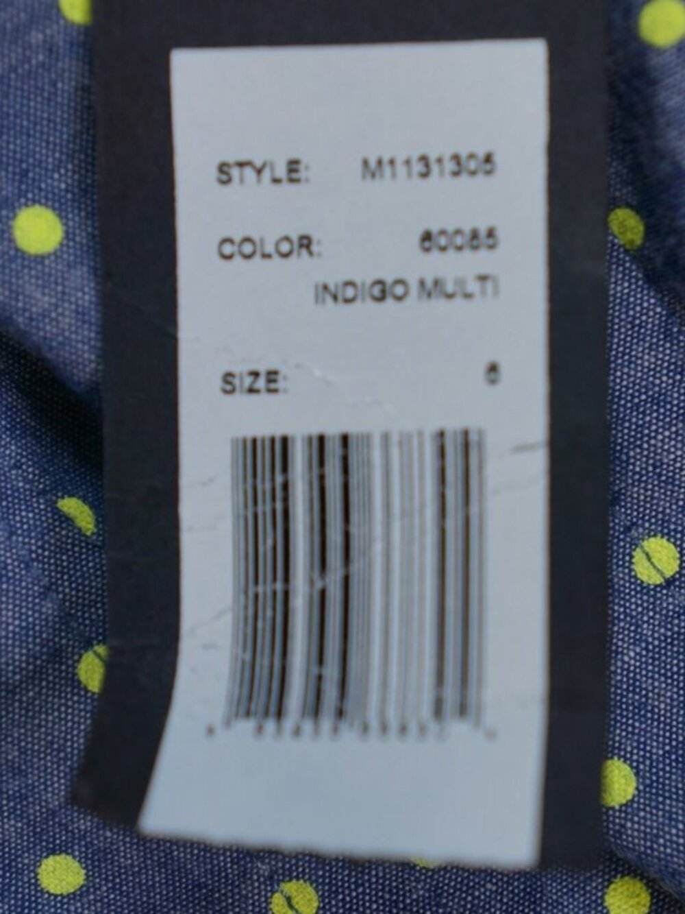 Marc by Marc Jacobs Chambray Polka Dot Dress Neon Zipper Blue Fit Flare Size 6 - Picture 13 of 14